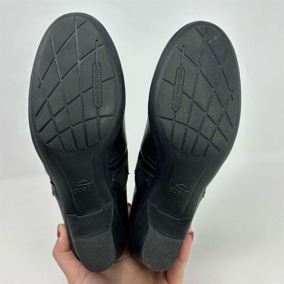 Abeo Raine Black Leather Slip-On Ankle Bootie Pumps Size 8 Neutral Fall - Picture 8 of 10